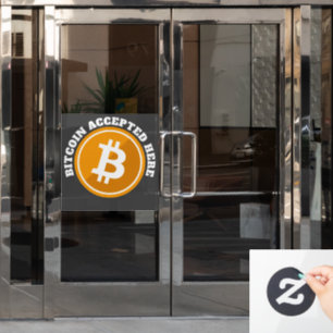 Bitcoin Accepted Here - digital cryptocurrency Window Cling