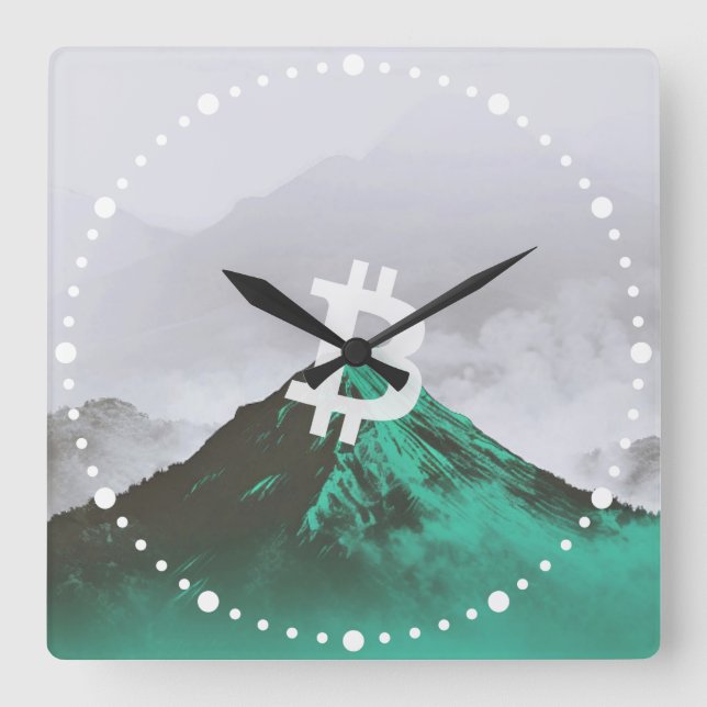 Bitcoin All-Time-High (ATH) Square Wall Clock (Front)