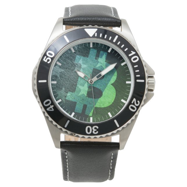 Bitcoin America ₿  (Green) Watch (Front)