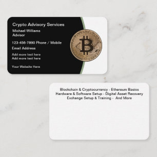 Bitcoin And Cryto Ethereum Services Business Cards