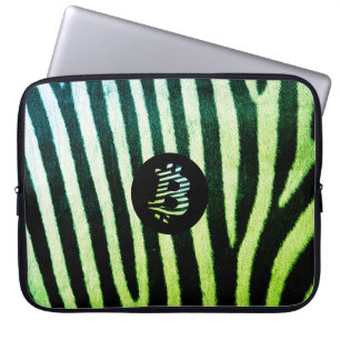 Bitcoin Animal (Zebra, Style 1: Green) Laptop Sleeve