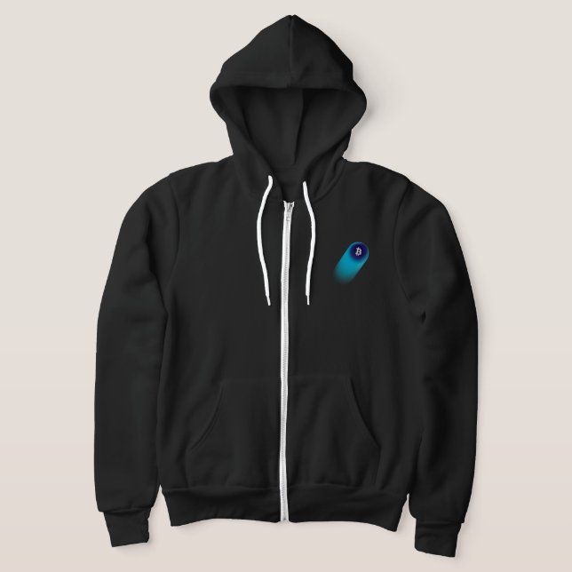 Bitcoin Art (Comet - Style 1, Black) Hoodie (Laydown)