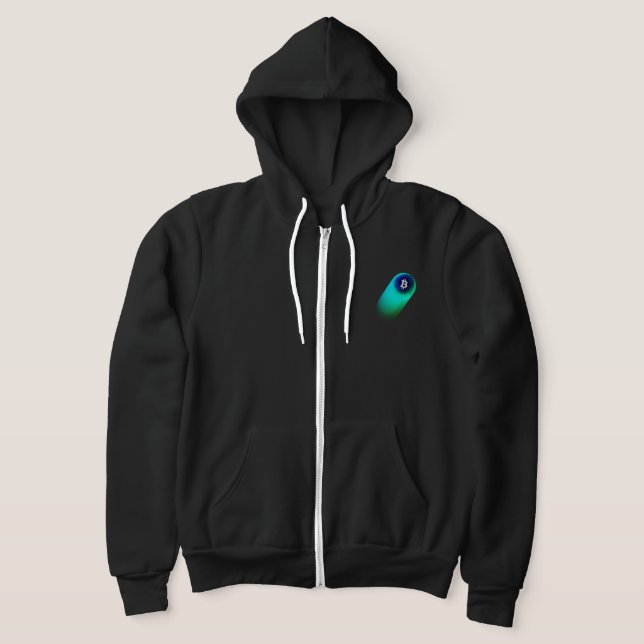 Bitcoin Art (Comet - Style 2, Black) Hoodie (Laydown)