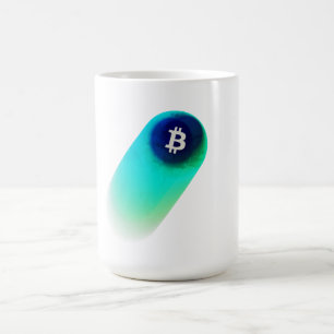 Bitcoin Art (Comet - Style 2, White) Coffee Mug