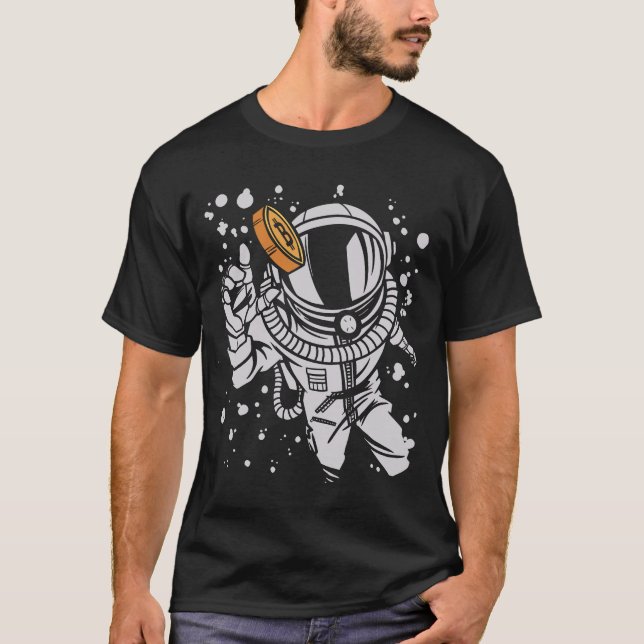 Bitcoin Astronaut Moon-Boy Hodler Cryptocurrency T-Shirt (Front)