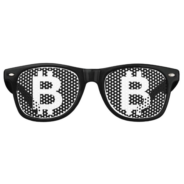 Bitcoin B Cool Party Retro Sunglasses (Front)