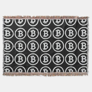 Bitcoin B Dollar Sign Crypto Throw Blanket
