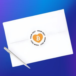 Bitcoin B in Heart Classic Round Sticker