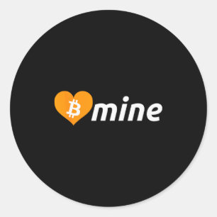 Bitcoin B Mine Cryptocurrency Valentines Day Btc Classic Round Sticker