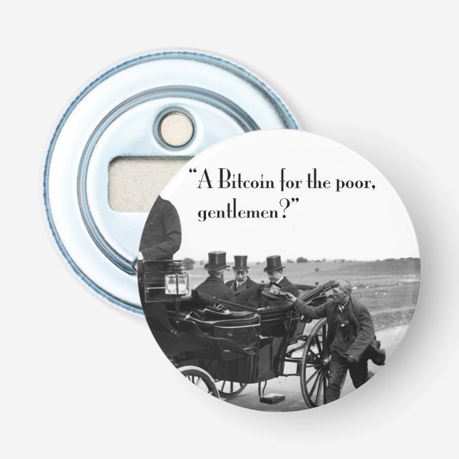 Bitcoin Beggar Bottle Opener (Front)