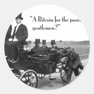 Bitcoin Beggar Classic Round Sticker