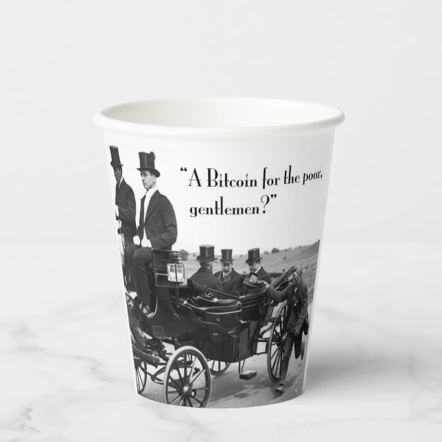 Bitcoin Beggar Paper Cups (Front)