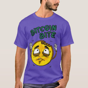 Bitcoin Bite Cryptocurrency Retro toon Coin T-Shirt