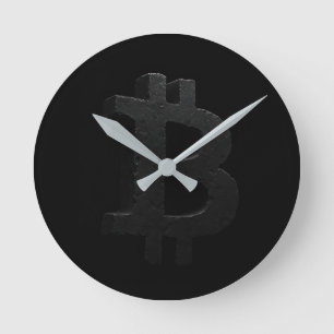 Bitcoin Black Rock ₿ Round Clock