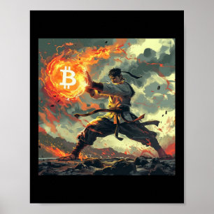 Bitcoin Black Strap Judo Martial Arts Karate Poster