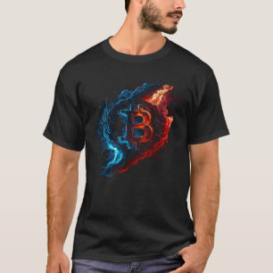 Bitcoin Blue Flames Btc Coin Crypto Vintage Crypto T-Shirt