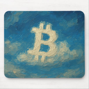 Bitcoin Blue Sky (Oil, Style: 3) Mouse Mat