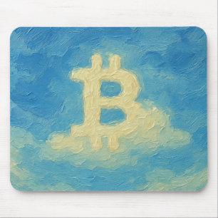 Bitcoin Blue Sky (Oil, Style: 4) Mouse Mat