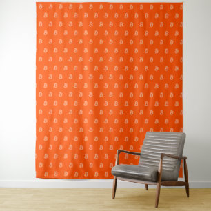 Bitcoin Bright Orange Tapestry
