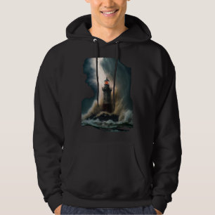 Bitcoin BTC Lighthouse Nautical Hard Money Ocean L Hoodie