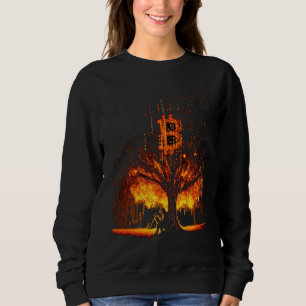 Bitcoin BTC Matrix Tree Life Orange Pill Sweatshirt