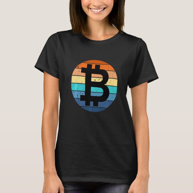 Bitcoin Btc Sunset Crypto Meme Hodl Cryptocurrency T-Shirt (Front)