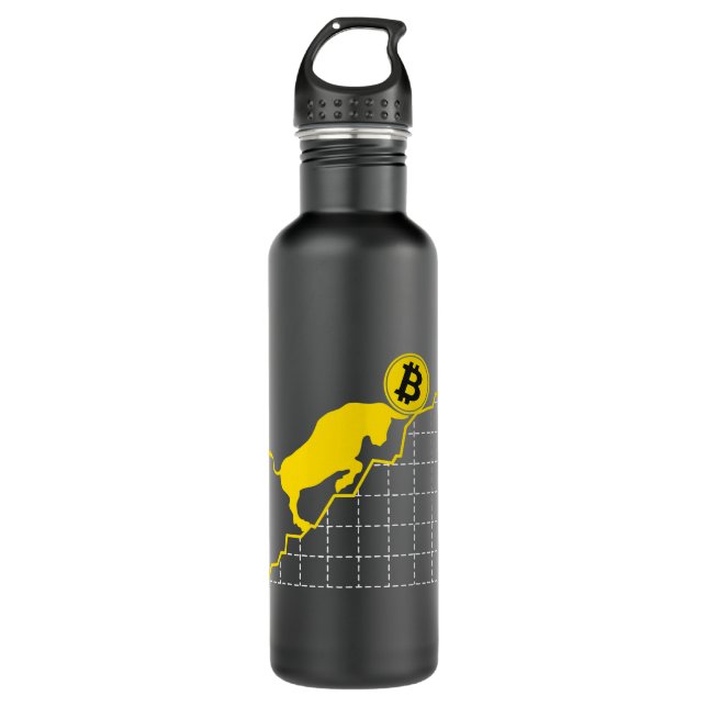 Bitcoin bull run cryptocurrency blockchain hodl mi 710 ml water bottle (Front)