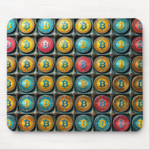 Bitcoin Colouring Currency set within compartment Mouse Mat