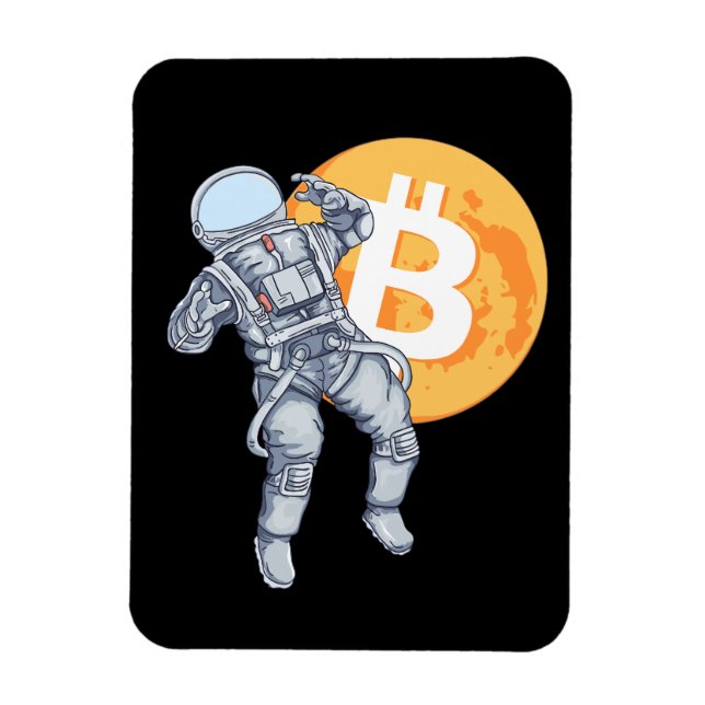 BITCOIN -Crypto Astronaut- To The Moon Magnet (Vertical)