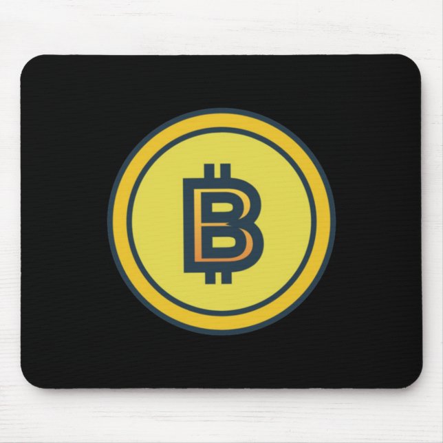 Bitcoin Crypto Design Sticker  Mouse Mat (Front)