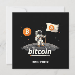Bitcoin Crypto Moon Astronaut Design BTC Invitation