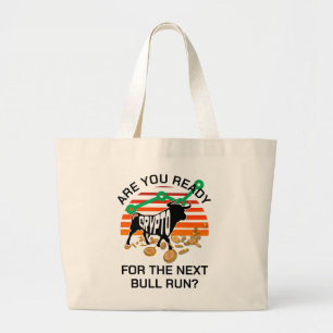 Bitcoin CRYPTOcurrency BULL RUN Large Tote Bag