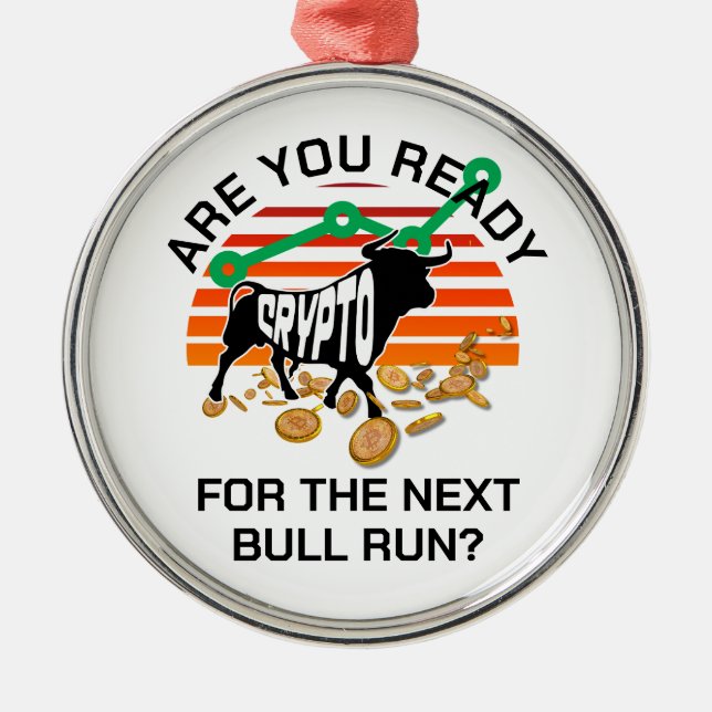 Bitcoin CRYPTOcurrency BULL RUN Metal Tree Decoration (Front)