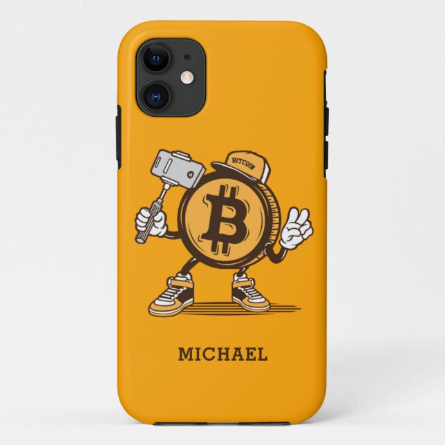 Bitcoin Cryptocurrency Funny Cartoon Personalised  Case-Mate iPhone Case (Back)
