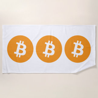 Bitcoin Cryptocurrency Logo Beach Towel
