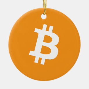 Bitcoin Cryptocurrency Logo Ceramic Tree Decoration