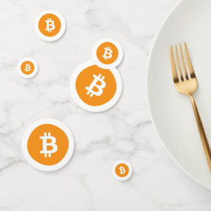 Bitcoin Cryptocurrency Logo Confetti