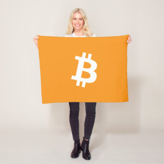 Bitcoin Cryptocurrency Logo Fleece Blanket