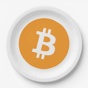 Bitcoin Cryptocurrency Logo Paper Plate