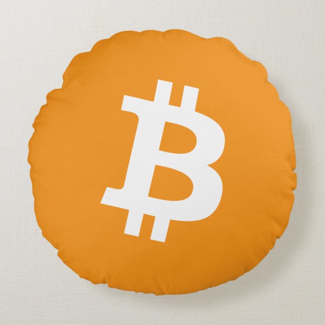 Bitcoin Cryptocurrency Logo Round Cushion (Front)