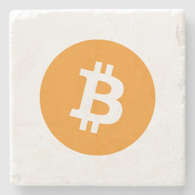Bitcoin Cryptocurrency Logo Stone Coaster (Front)