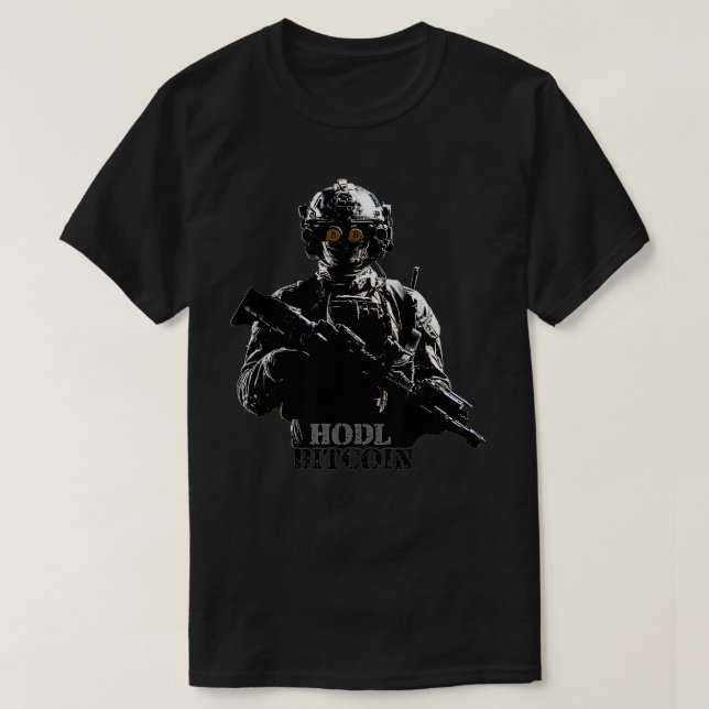 Bitcoin   Cryptocurrency Special Operator HODL  BT T-Shirt (Design Front)