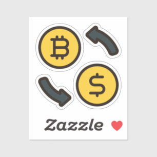 Bitcoin Currency to Dollar Icons Cutout