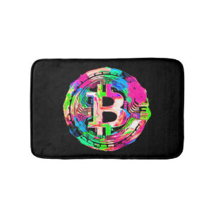 "Bitcoin Cypherpunk" Oil Painting Bath Mat