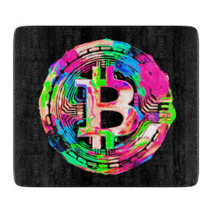 "Bitcoin Cypherpunk" Oil Painting Cutting Board
