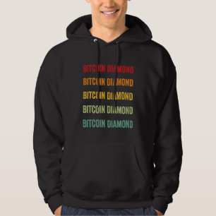 Bitcoin Diamond Crypto Rainbow Text Design Hoodie