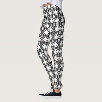 Bitcoin Distressed Black Coin Logo Leggings