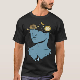 Bitcoin Dogecoin Space Head Crypto Currency T-Shirt