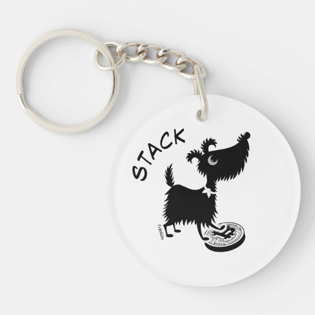 Bitcoin Dogs Stack & Hodl  Keychain (Front)