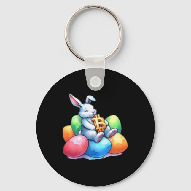 Bitcoin Easter Bunny Small Subtle Eggs Little Rest Key Ring (Front)